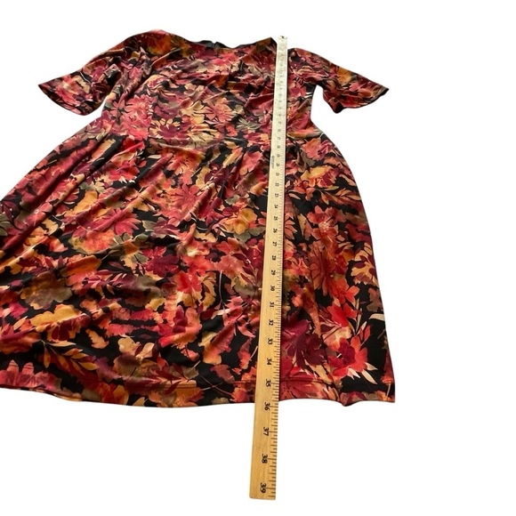 Laura Petite-Size 14-Floral Multicolor Dress-Zipper Back-Pockets-3/4 Sleeves - Picture 7 of 12